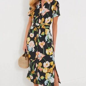 Tuckernuck Black Floral Midi Dress